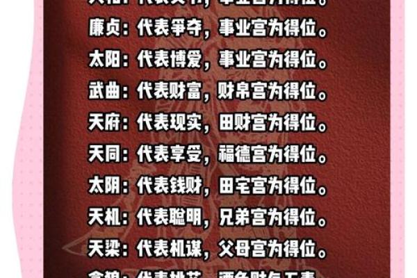 紫薇斗数天府星入十二宫
