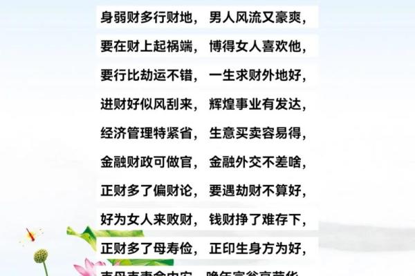 偏财八字图解大全大气清新