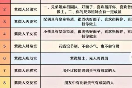 紫薇斗数星辰排序