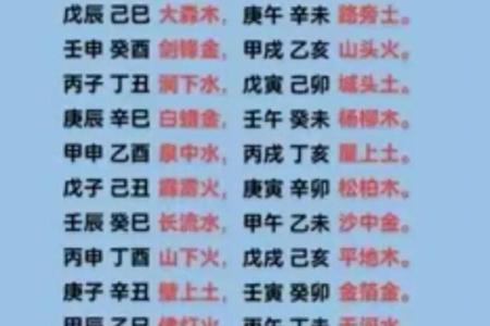 童子命查询方法之八字年柱纳音查询法