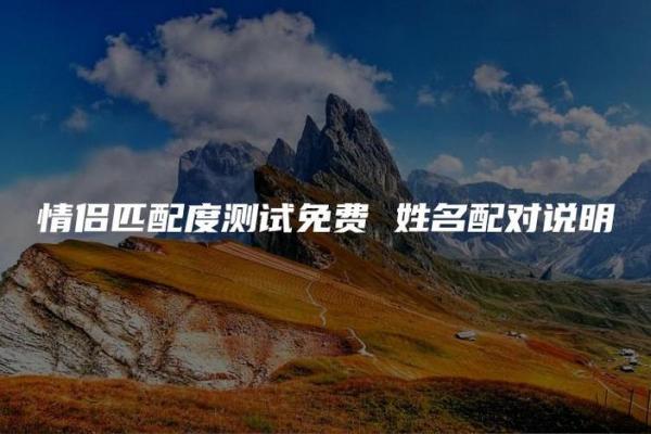 夫妻姓名配对测试L十L代表什么 夫妻姓名匹配度测试免费？